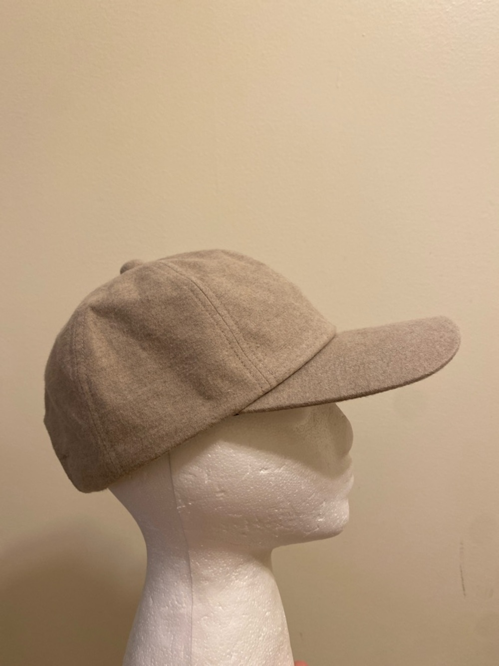 MUJI Neutral Beige Wool Baseball Cap